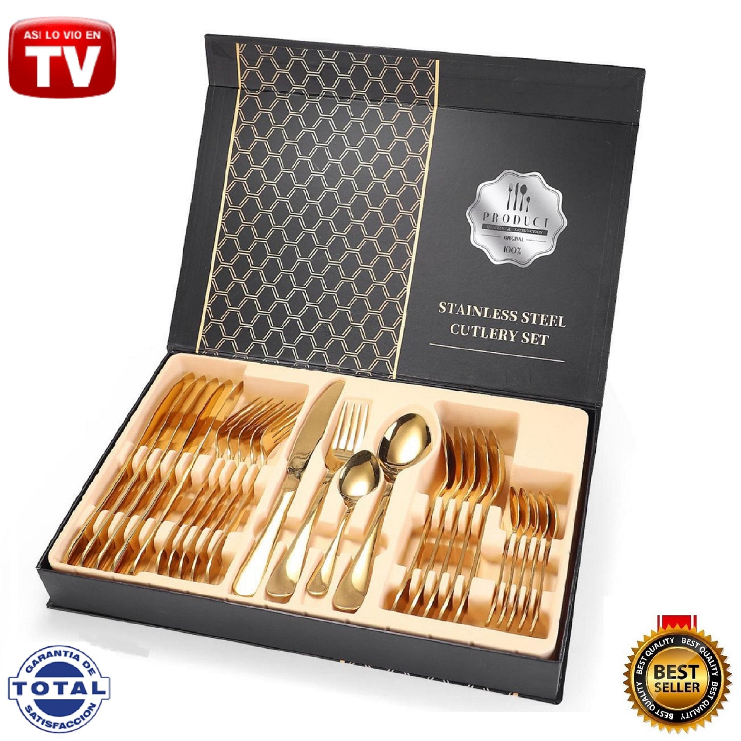 JUEGO CUBIERTOS TV ACERO INOXIDABLE 24 Pzs