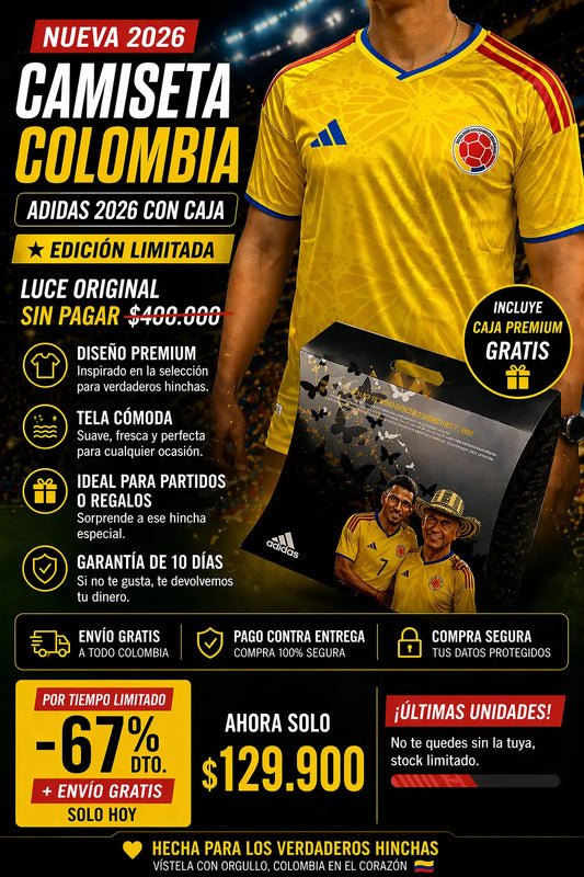 CAMISETA COLOMBIA ADIDAS 2026 CON CAJA