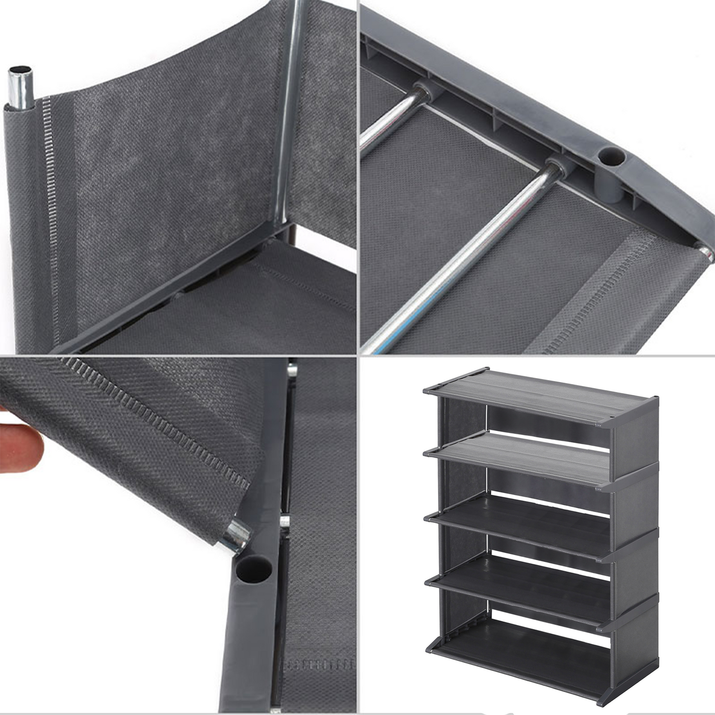 Zapatero 5 Niveles Metalico Tela Fuerte