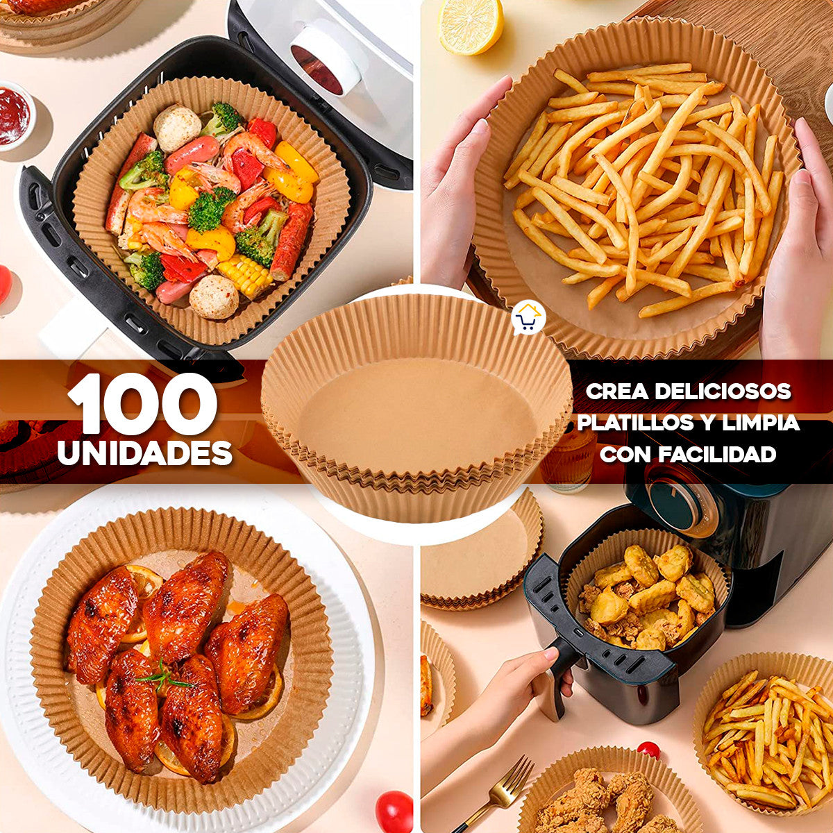 Papel Antiadherente x100 Para Freidora d